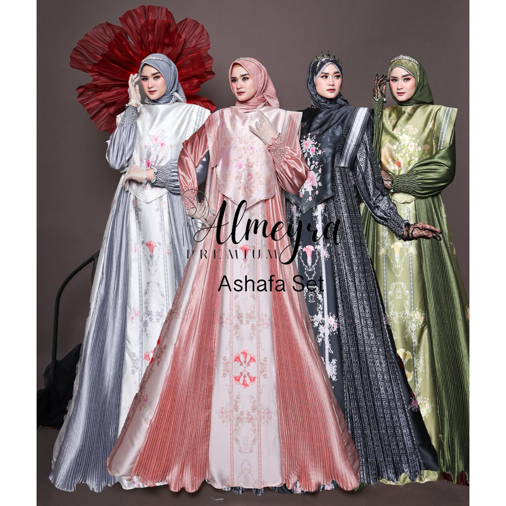 ASYAFA SET BY ALMEYRA PREMIUM / GAMIS SET SYARI / GAMIS PESTA MEWAH / DRESS MUSLIMAH / BAJU SYARI BR
