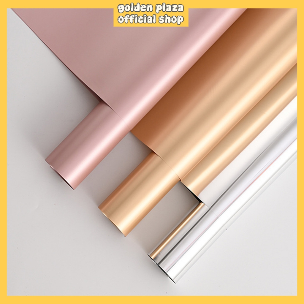 

20 LEMBAR Kertas Buket Bunga lossy Flower Wrapping Paper Glossy Motif Glossy Gold Rosegold Silver KB6103
