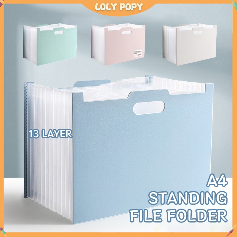 

13 Lapisan A4 Folder Desktop Standing File Holder / Standing File Folder A4 Tas Dokumen