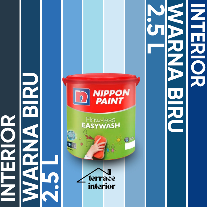 Cat Tembok Nippon Paint Flawless Easywash Interior Warna Biru 2.5 Liter