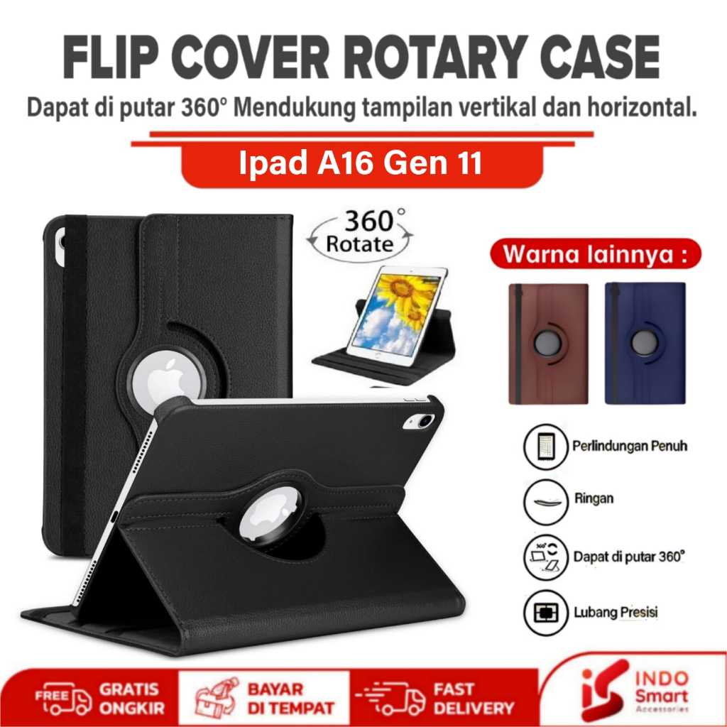 Case Ipad Gen 11 / Ipad 11 / Ipad A16 / Ipad A16 Gen 11 / Flip Cover Casing Rotary Leather Standing 