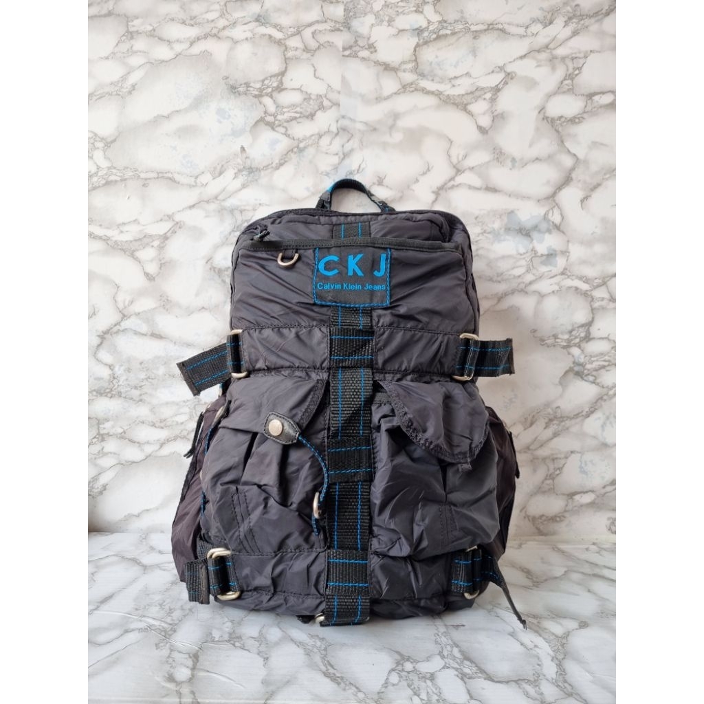 TAS RANSEL CKJ PRIA NYLON HITAM / TAS RANSEL BACKPACK PRIA CK SECOND