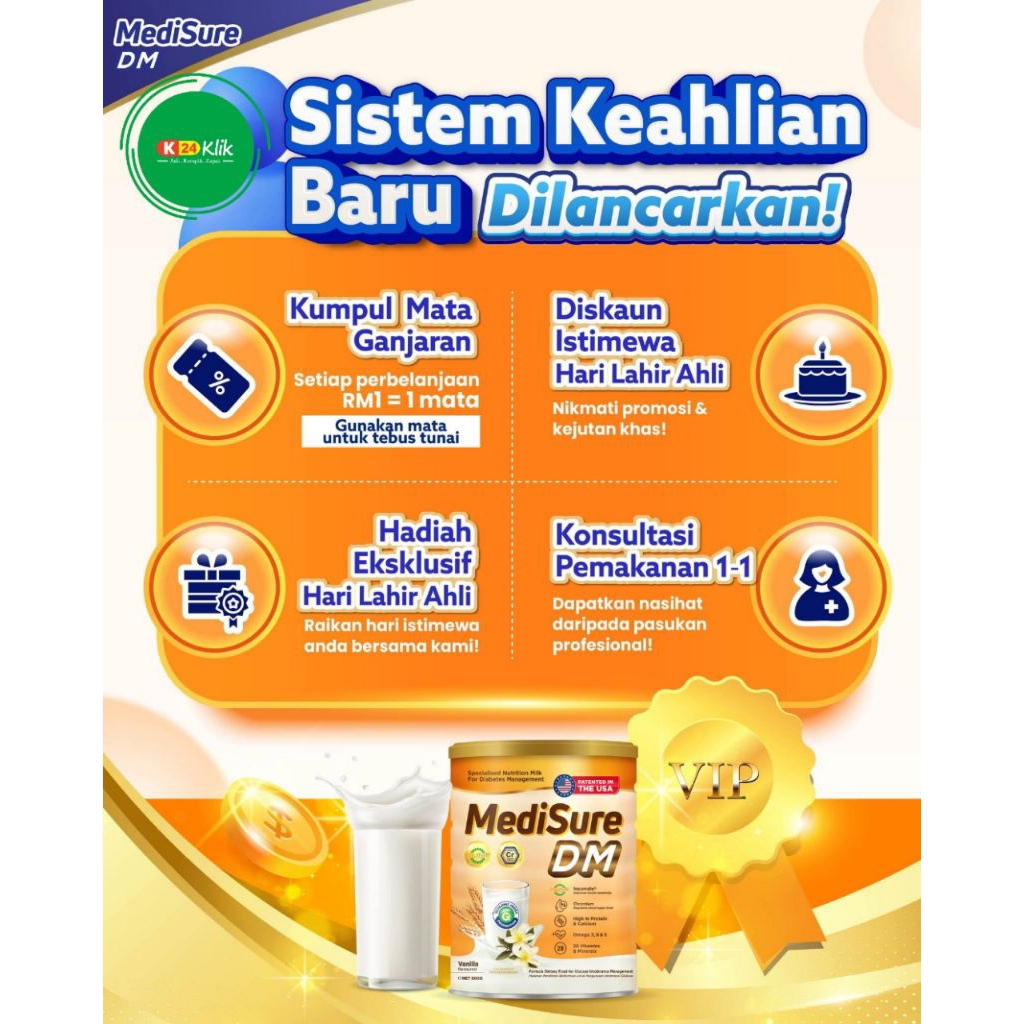 

Medisure DM Diabetes Milk Menstabilkan gula darah Original