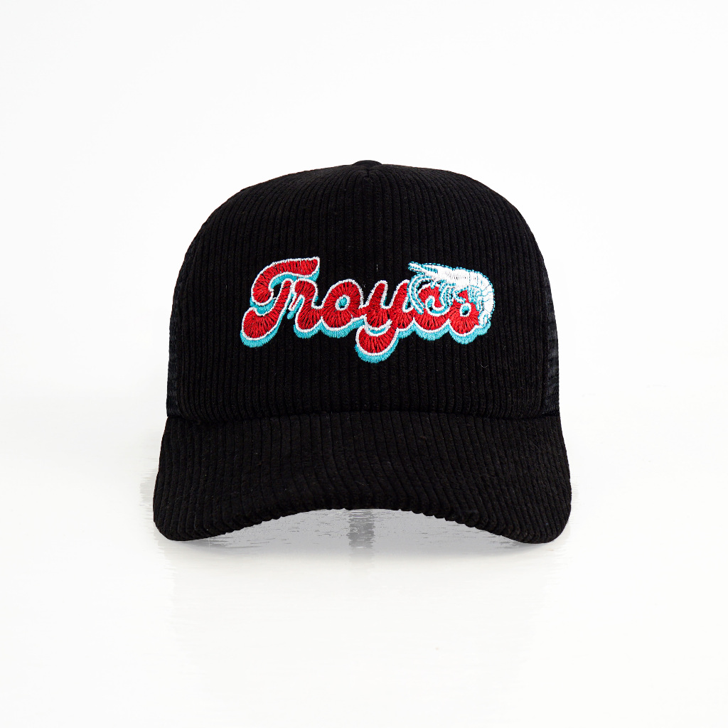 [FREE BOX] Troy Company Trucker Hat Black Shrimp - Topi Trucker Black Corduroy TCN 3193