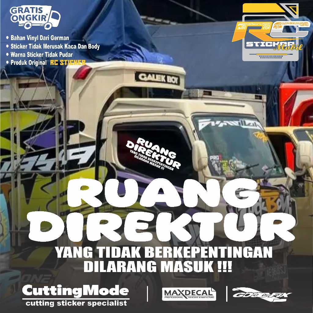 Stiker kaca mobil ruang direktrur LUCU KEREN MENARIK