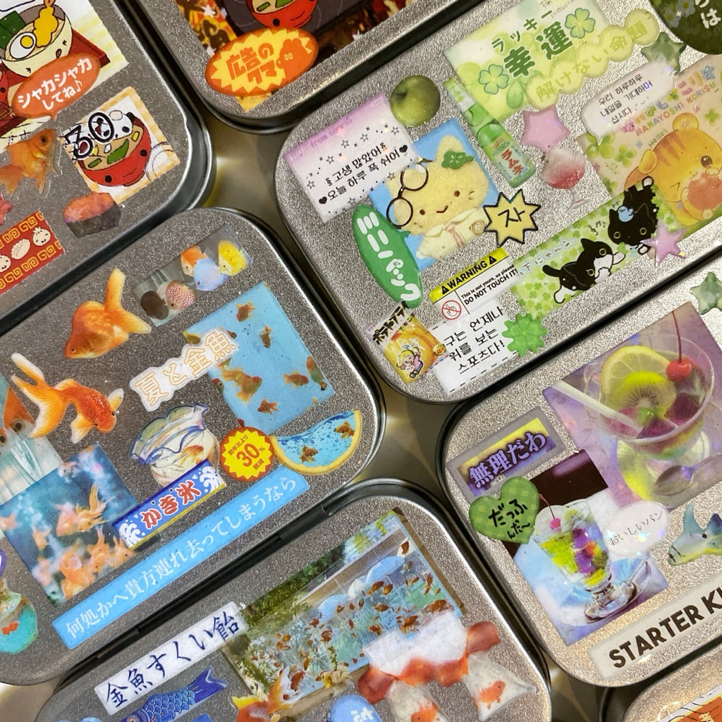 

Tin Case Deco Sticker Resin Coated