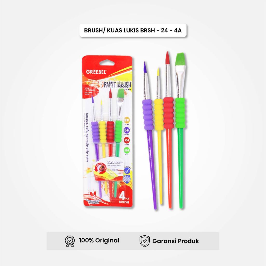 

GREEBEL Kuas Lukis Paint Brush Set BRSH-24-4A (4PCS) Kuas Lukis Cat Minyak Kuas Lukis Cat Akrilik