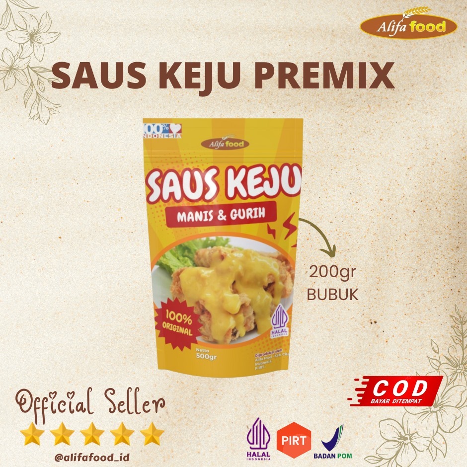 

ALIFA FOOD - Saus Keju Bubuk Instan 200gr – Creamy & Gurih, Praktis, Lezat