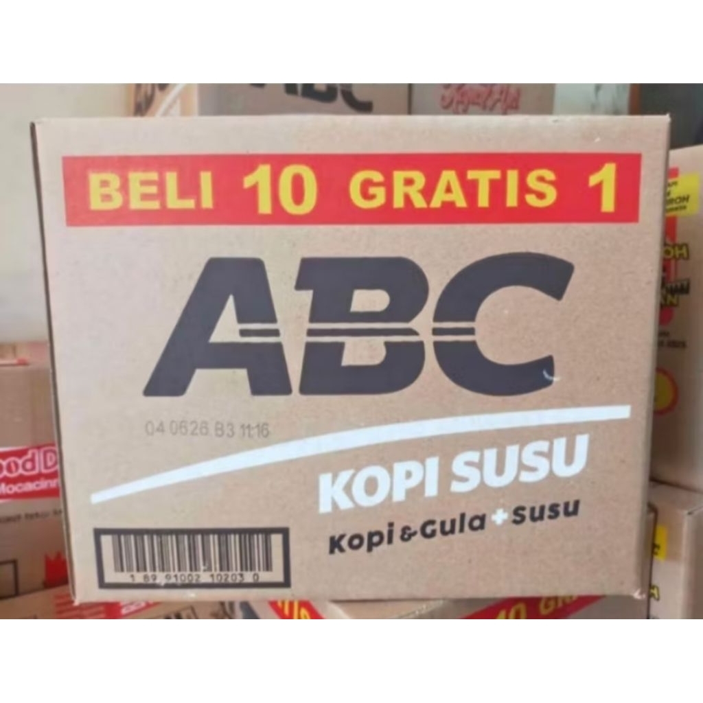 

Kopi ABC Susu 1dus (12 renceng) 10+1