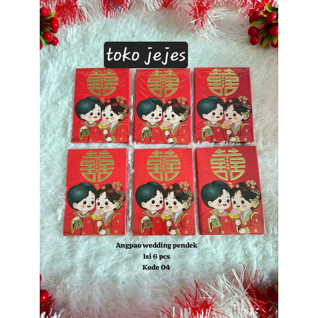 

Angpao Wedding pernikahan isi 6 pis PENDEK dan PANJANG / HONGPAO nikah premium isi 6 pis pendek