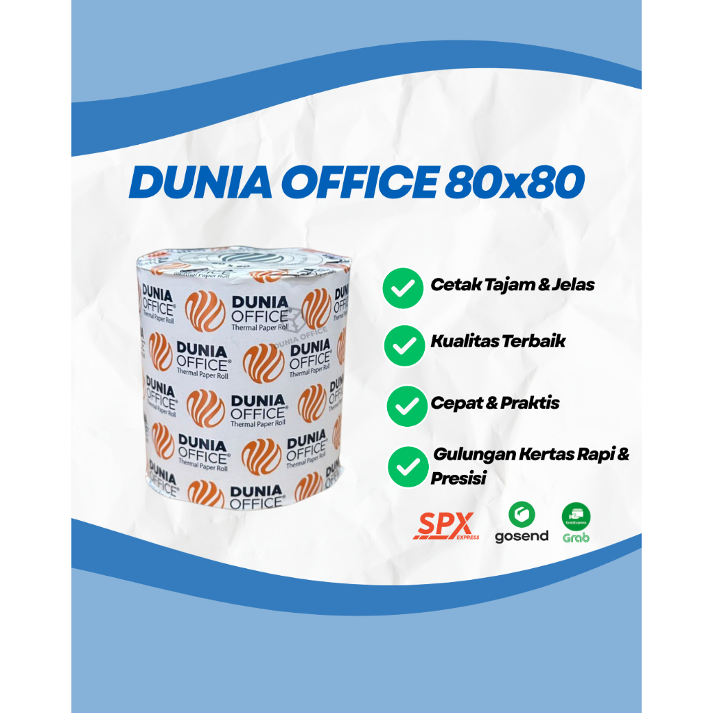 

Kertas Thermal 80 x 80 Register Paper Roll Struk Kasir Merk Dunia Office