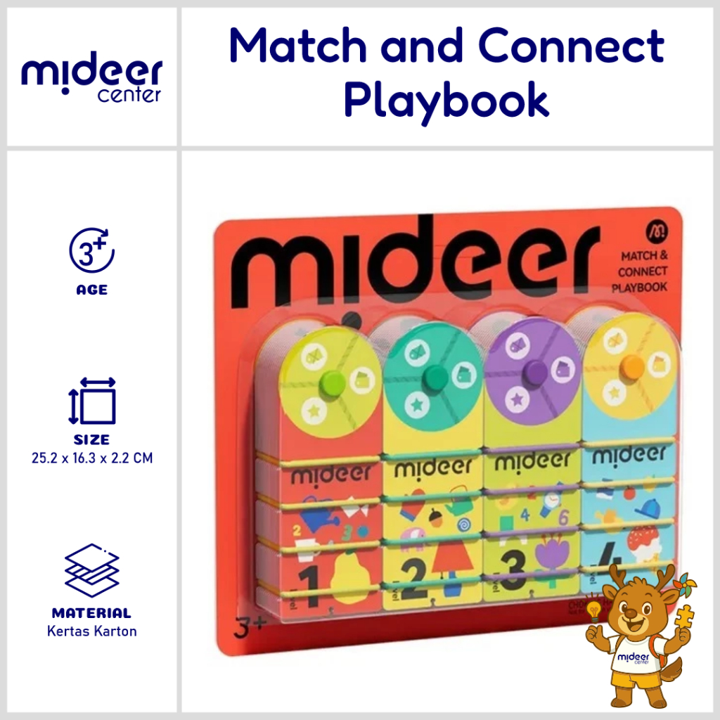 Mideer Match and Connect Playbook Mainan Edukasi Early Education Toys Anak Laki Laki Perempuan 3th+