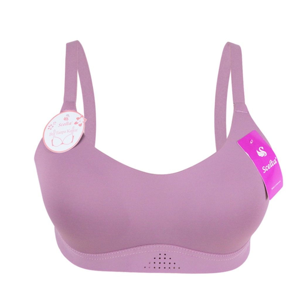 Daily Bra Motif Polos Big Size Tanpa Kawat Busa Tipis Bh Sce PB1885