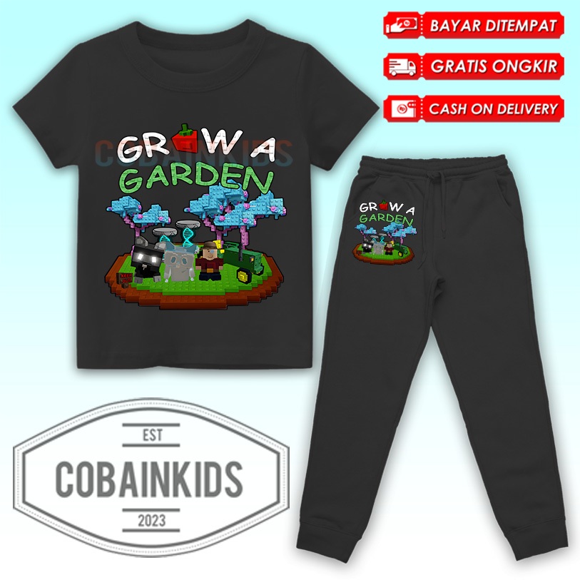 (BISA COD) Setelan Fashion Kaos Anak GROW A GARDEN RACCOON OWL Set Baju dan Celana Jogger ANAK  FREE