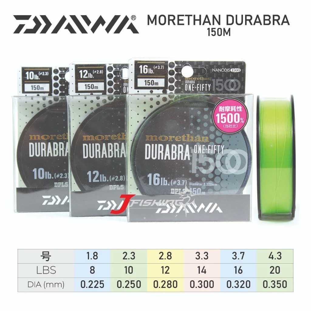 Senar DAIWA Morethan Durabra 150M | 8 s/d 16 Lbs | Senar Nylon | Original Daiwa
