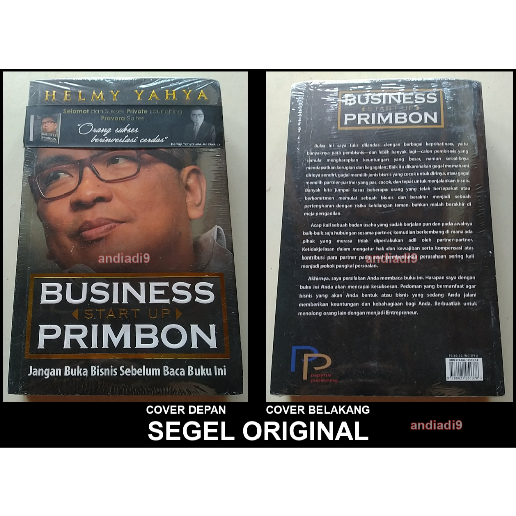 BUKU BUSINESS START UP PRIMBON HELMY YAHYA SEGEL ORIGINAL