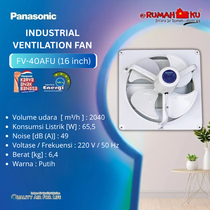 VENTILATING FAN PANASONIC FV40AFU / FV 40 AFU KIPAS ANGIN HISAP