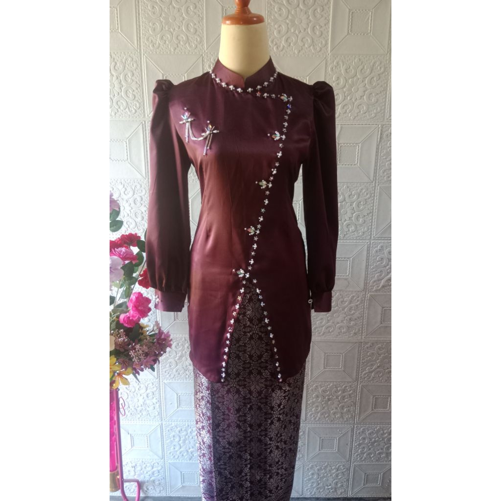 Baju kurung set rok songket// setelan wanita  rok songket // setelan melayu wanita