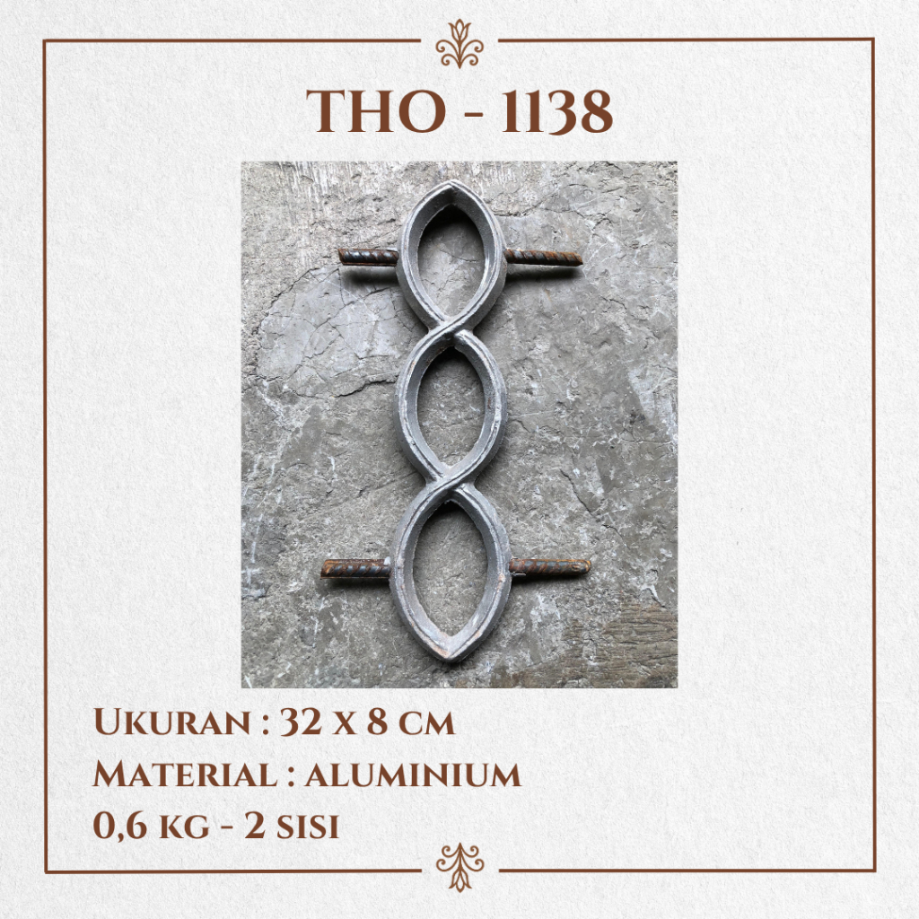 Tempa Haus / THO - 1138 / Ornamen Kembang Besi Tempa / Ornamen Pagar Besi Klasik / Aksesoris Besi Te
