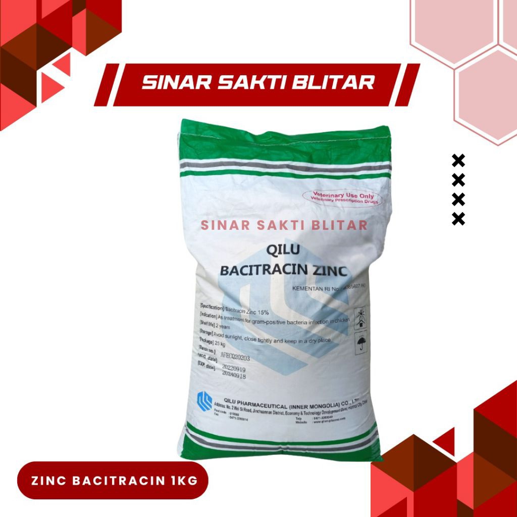 ZINC BACITRACIN 1KG - QILU AGP UNTUK BROILER