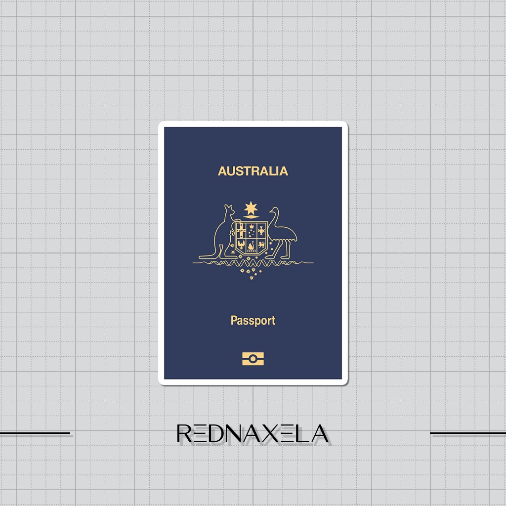 

Stiker Vinyl Australia Passport Design Stiker Koper Outdoor Travel Sticker