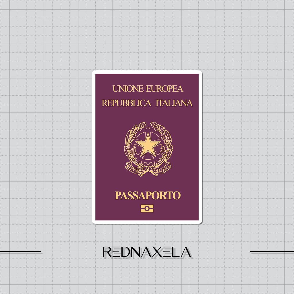 

Stiker Vinyl Italy Passport Design Stiker Koper Outdoor Travel Sticker