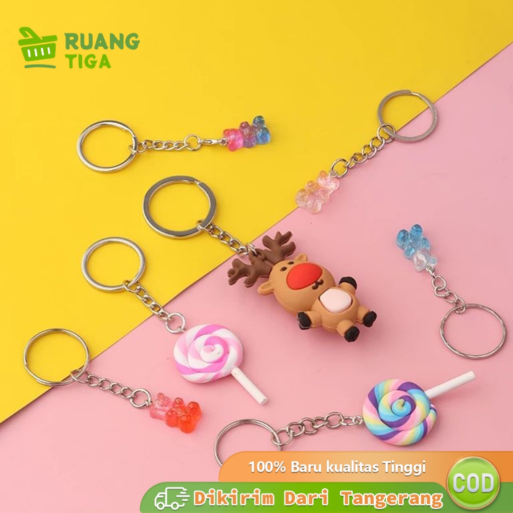50pcs/set Ring Gantungan Kunci Emas Ring Pipih Gepeng Kunci Ukuran 25 mm Ring Ganci Grosir
