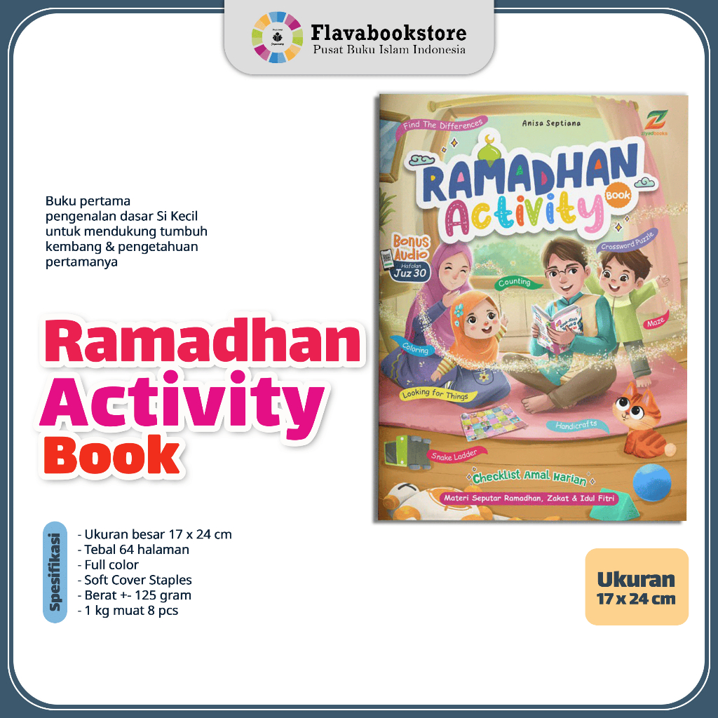 Ziyadbooks - Buku Aktivitas Ramadhan Anak - Ramadhan Activity Book - Buku Kegiatan Ramadhan TPQ, SD,