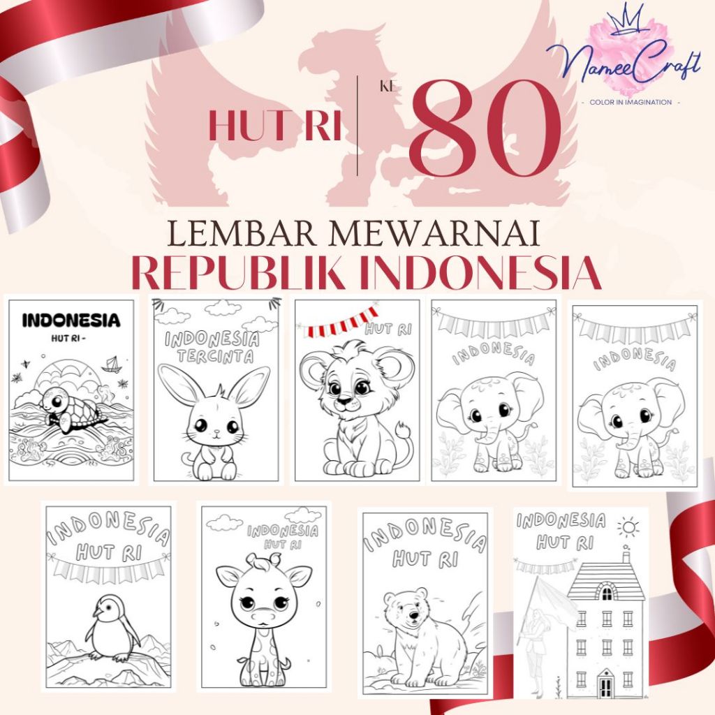 

KERTAS MEWARNAI HUT RI / KERTAS GAMBAR KEMERDEKAAN / TEMA KEMERDEKAAN / A4 / WORKSHEET / PAUD / TK / SD