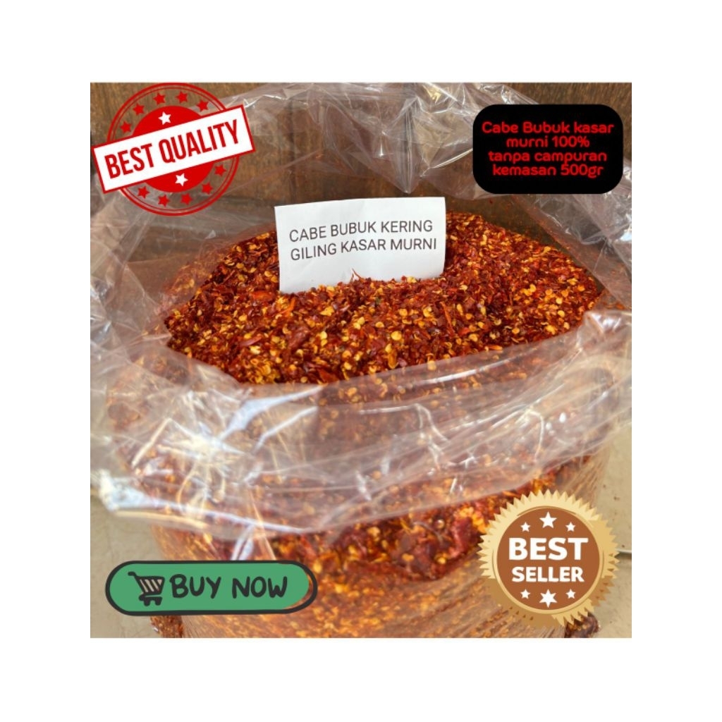 

( 500gr ) CABE BUBUK KASAR MURNI SUPER PEDAS BAHAN CHILI OIL TABURAN BASRENG