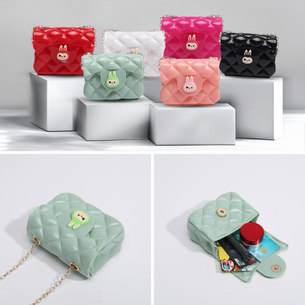 Tas Selempang Anak Perempun Tas Jelly Labubu Tas Anak Jelly Rantai