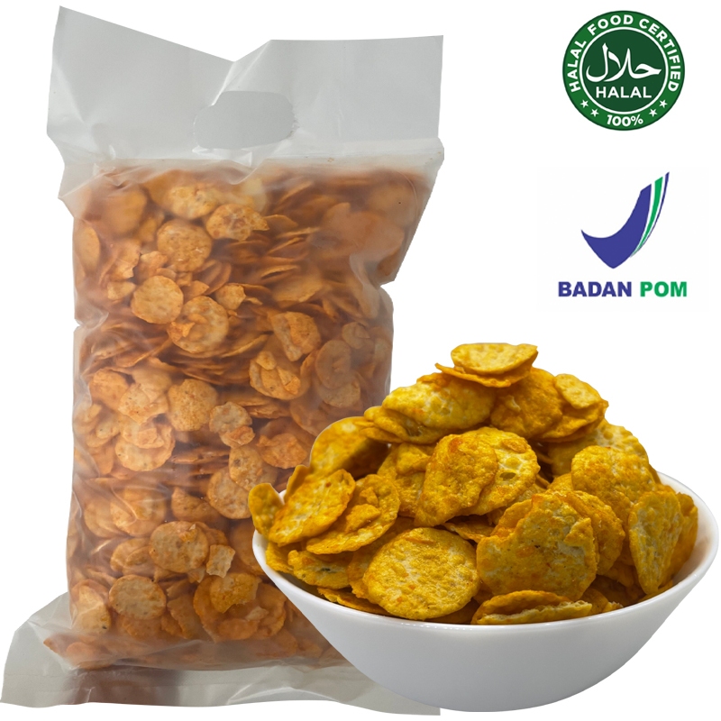 

COD [BPOM+HALAL] WUENAKE 800gr OPAK KUNING Opak Medan/Opak singkok Cemilan Singkong Chips Food Snacks （Rasa asin dan pedas）