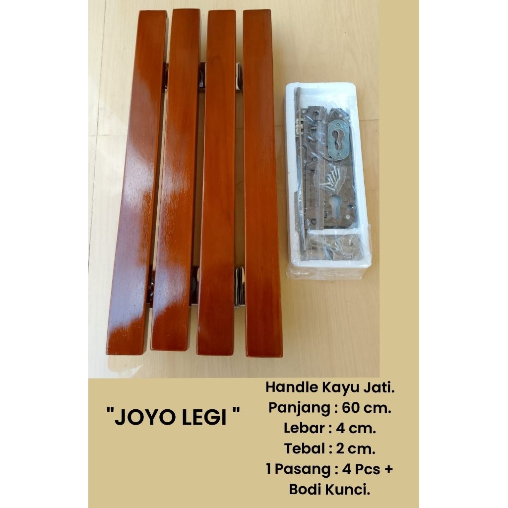 HandleTarikanPintuKayuJatiKupuTarung+BodiKunci/Panjang60cm.