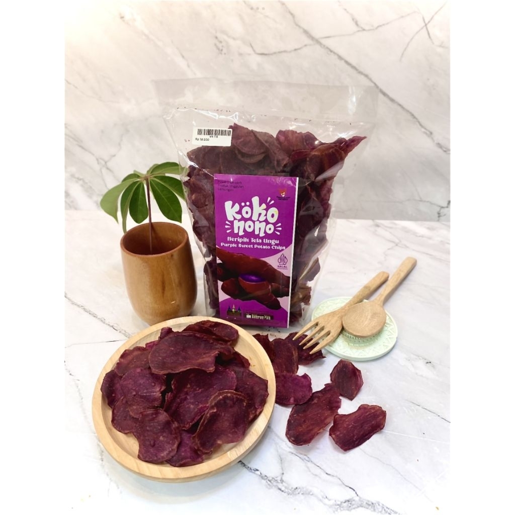 

KOKO NONO - Kripik Tela Ungu ( Purple sweet potato chips ) 100 gr