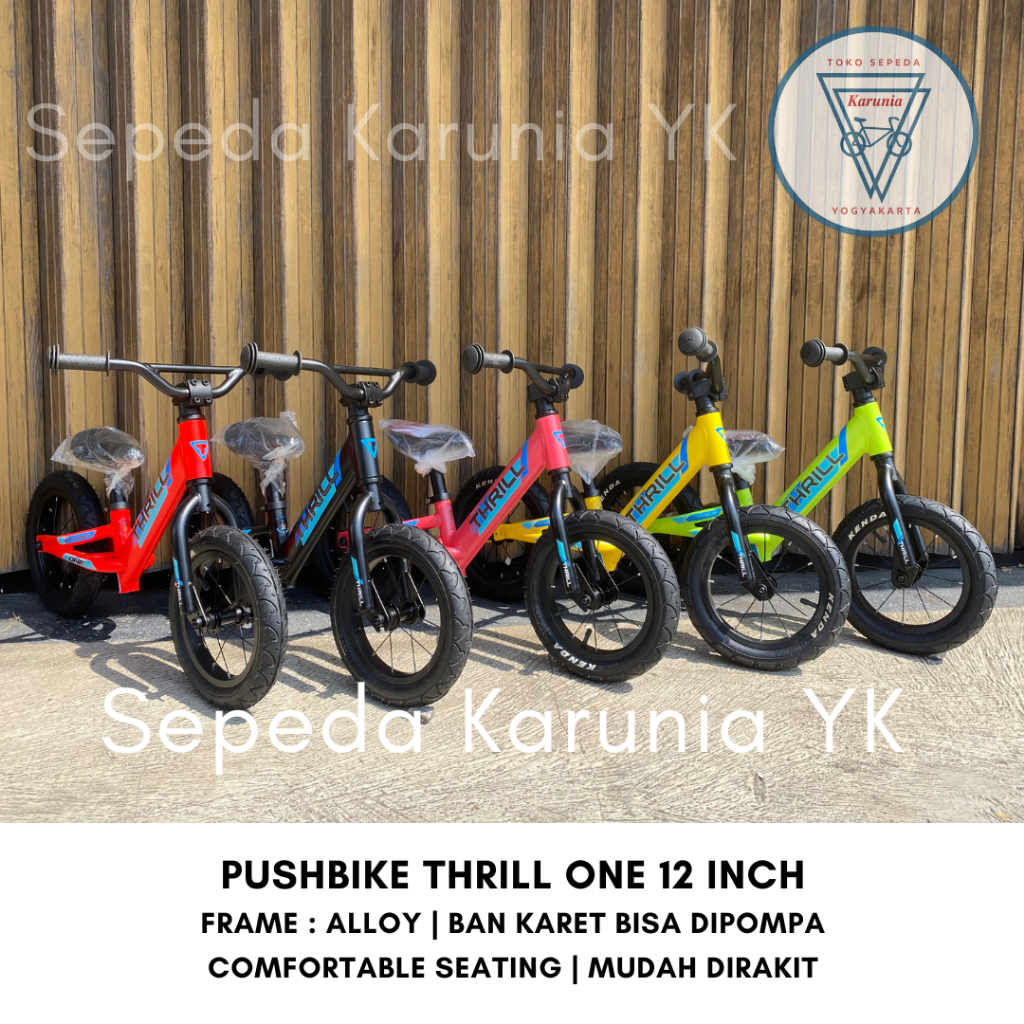 Push Bike Balance Bike THRILL ONE Frame ALLOY ALUMINIUM - Sepeda Anak Keseimbangan / Pushbike for Ki