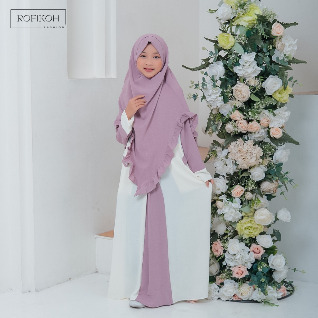 Farrasi Gamis Hitam Wanita Abaya Rummi Premium Usia 10-17 Tahun Gamis Lebaran Airflow Baju Muslim Re