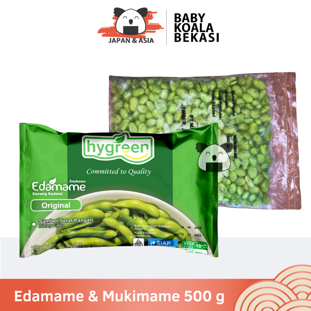 

EDAMAME & MUKIMAME Kacang Kedelai Jepang 500 g Halal | Kualitas Export Kedelai Rebus Frozen -BKB