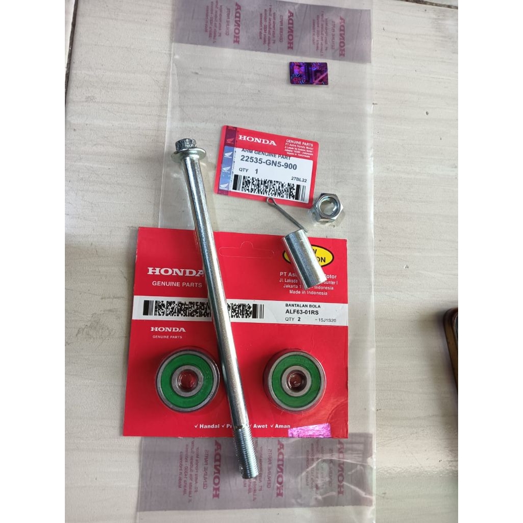 PAKET KOMPLIT AS RODA+ BEARING 6301( 2 PCS)+bos tromol depan HONDA GRAND