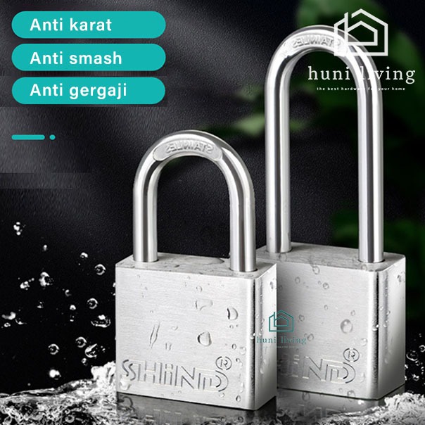 Gembok Stainless Anti Karat/Anti Maling- Gembok Pintu rumah
