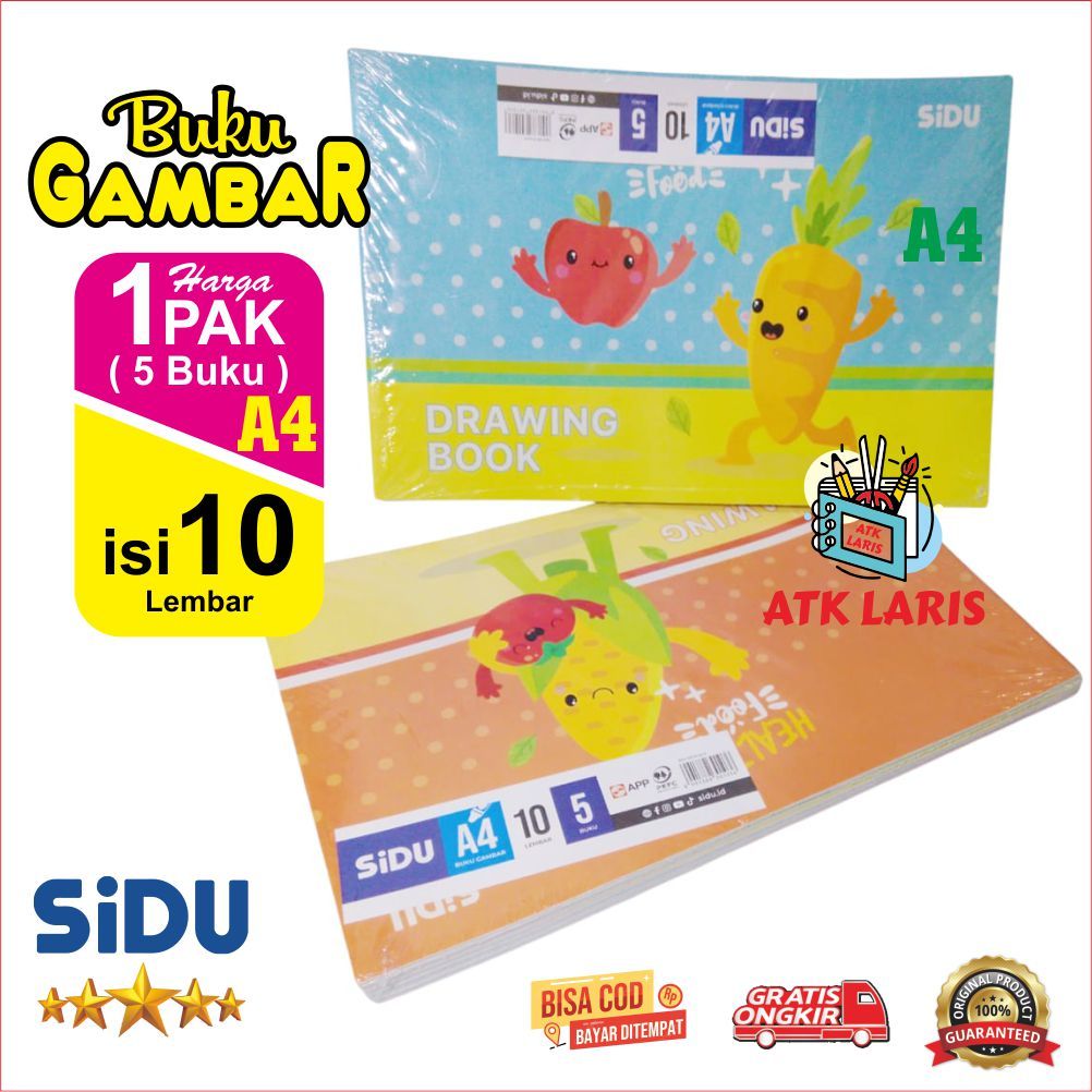 

BUKU GAMBAR SIDU A4 ISI 10 LEMBAR / BUKU HARGA UNTUK 1 PAK ( 5 BUKU ) DRAWING BOOK