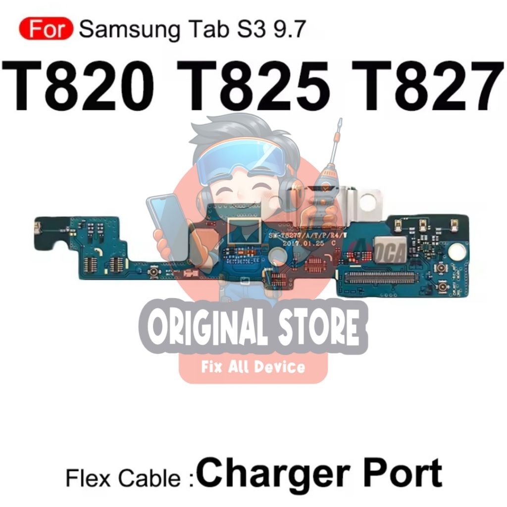 Flexible konektor cas original samsung tab S3 9.7 T820 T825 pcb charger