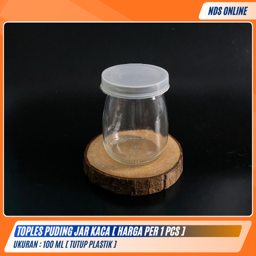 Toples Jar Kaca Puding 100ml Tutup Plastik – Jar Puding, Dessert, Souvenir | Harga per Pcs