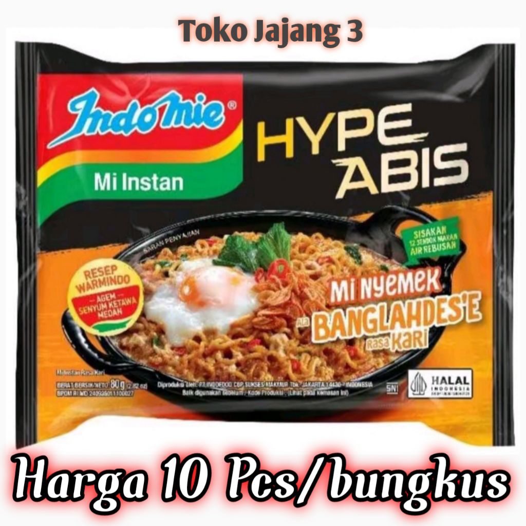 

MIE INDOMIE - Harga 10 Pcs/bungkus Mi Nyemek ala Banglahdes'e rasa Kari