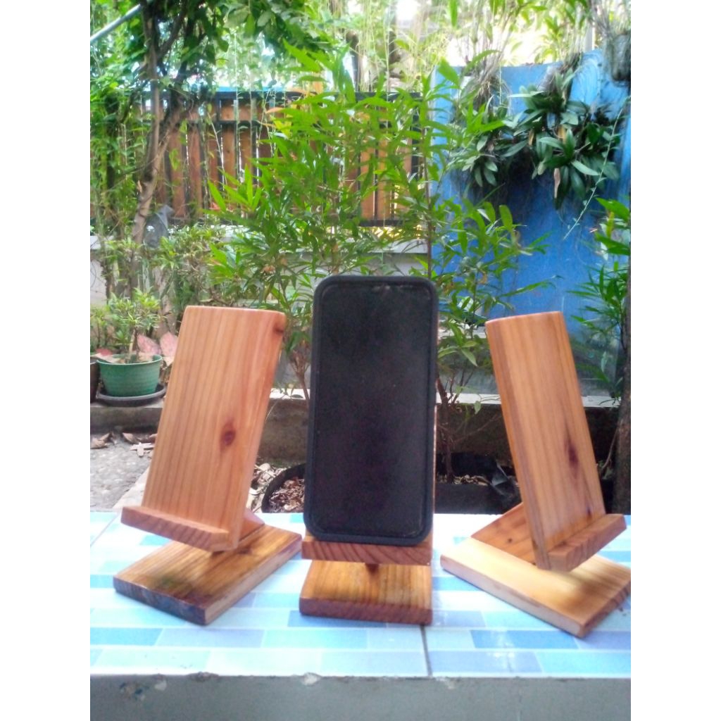 Stand holder HP kayu/dudukan/sandaran HP