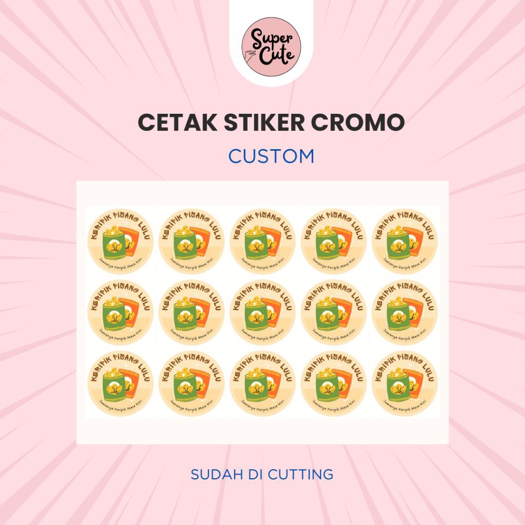 

SuperCute Cetak Stiker Cromo A4 Cocok untuk Hadiah Brandding Usaha Bisnis Organisasi Instansi