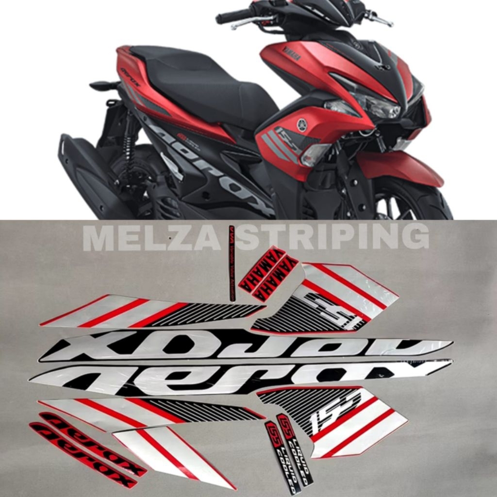 Stiker Striping Lis Body Motor Aerox 155 VVA 2017 Warna Merah