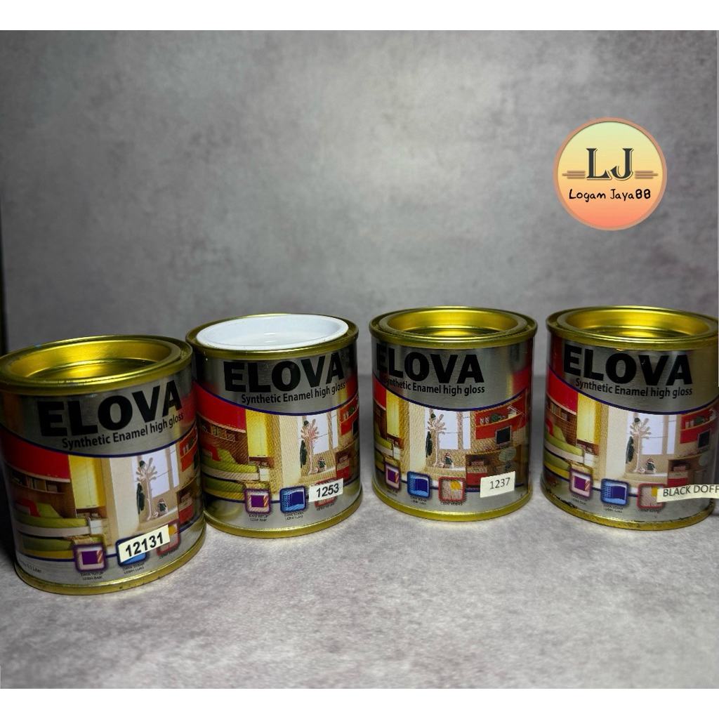 

Cat Minyak Kayu dan Besi Elova Syntethic Enamel High Gloss 100ml