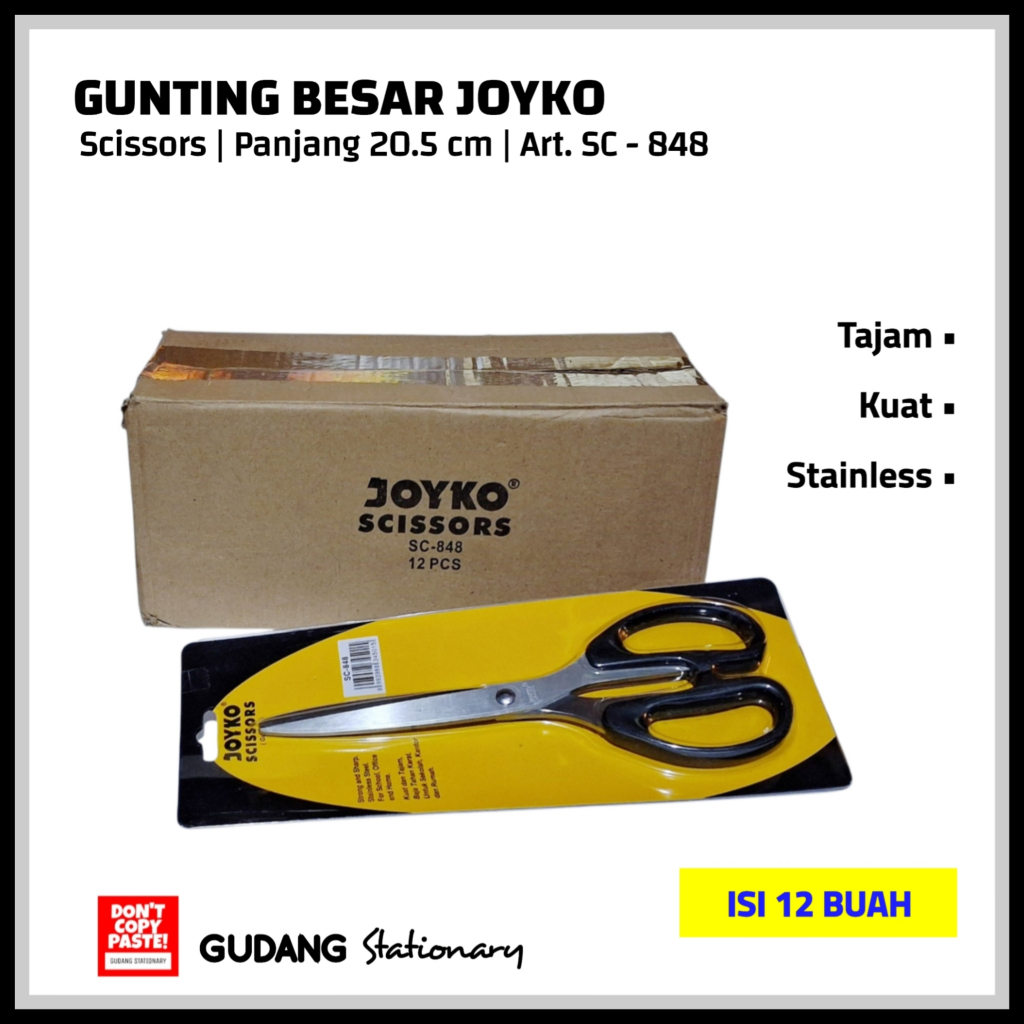 

Gunting Besar | Scissors Paper SC-848 JOYKO [ isi 12 piece ]