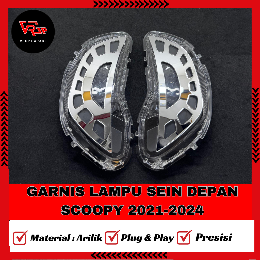 VRGP Garnis Lampu Sein Depan Scoopy 2021-2024/ Garnish Lampu Sein Depan 2021-2024