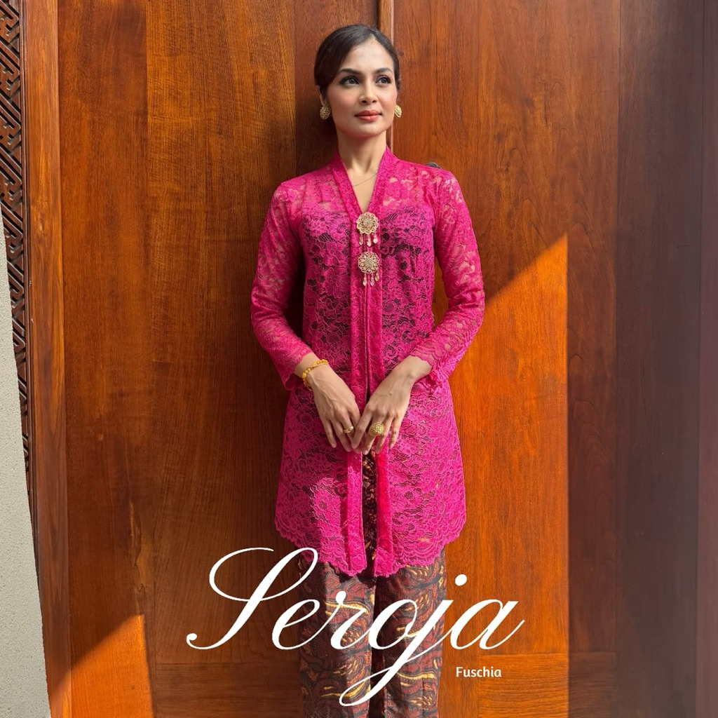Kebaya Panjang Brokat Seroja | Kebaya Bali | Kebaya Kartini | Kebaya Brokat